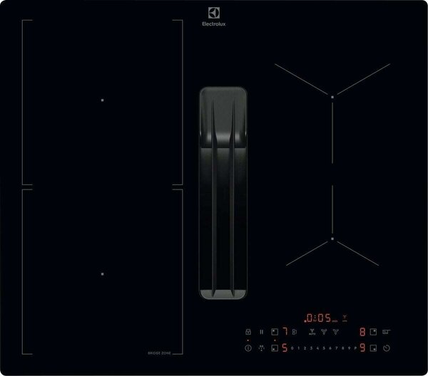 Electrolux Piano Cottura a Induzione con Cappa Integrata 4 Fuochi Larghezza 60 cm colore Nero - KCC63410CB