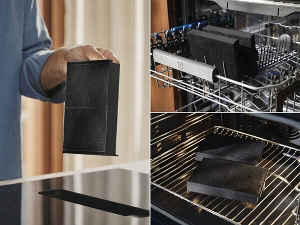 Electrolux Piano Cottura a Induzione con Cappa Integrata 4 Fuochi Larghezza 60 cm colore Nero - KCC63410CB