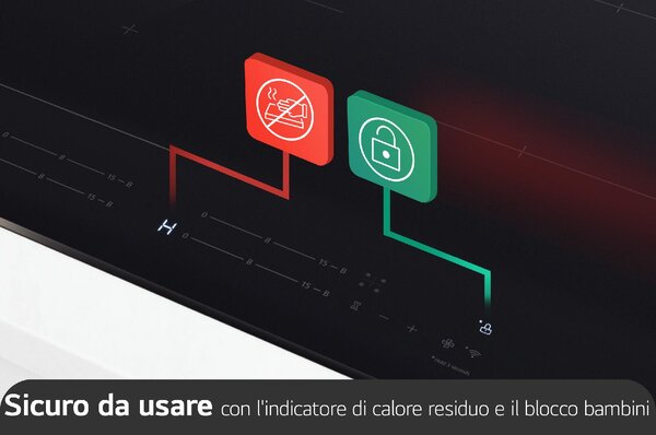 Lg Piano Cottura a Induzione 4 Fuochi Larghezza 59 cm in Vetroceramica colore Nero - CI7Z2438BA.CBKQEUR