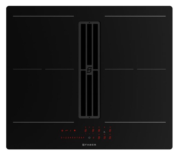 Faber Piano Cottura a Induzione con Cappa Integrata 4 Fuochi Larghezza 60 cm in Vetro colore Nero - GALILEO SLIM A600