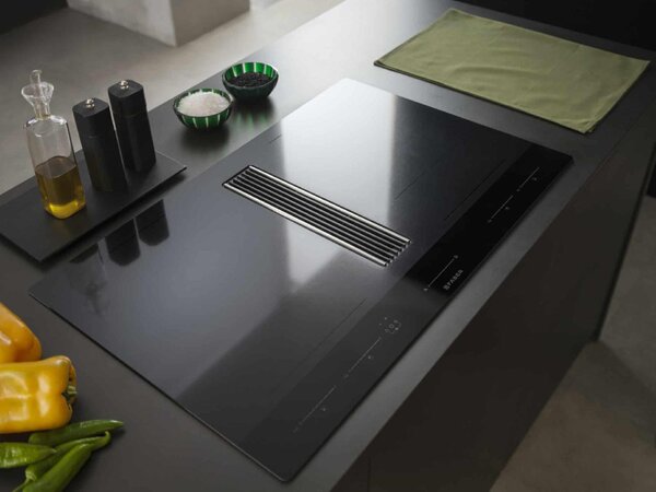 Faber Piano Cottura a Induzione con Cappa Integrata 4 Fuochi Larghezza 83 cm in Vetro colore Nero - GALILEO STRIPES F830
