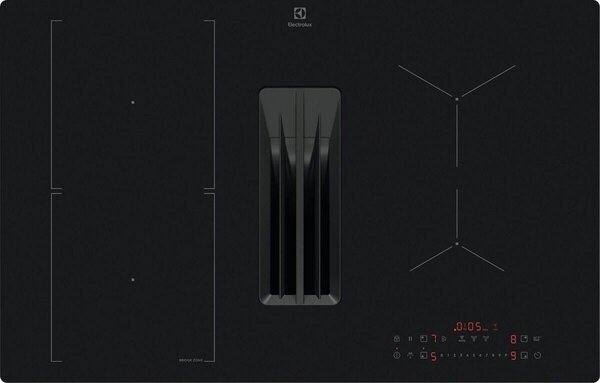 Electrolux Piano Cottura a Induzione con Cappa Integrata Aspirante 4 Fuochi Larghezza 80 cm colore Nero - KCC83410CT