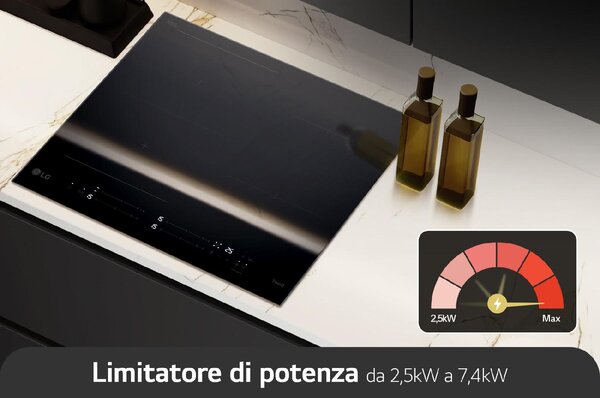 Lg Piano Cottura Induzione 4 Fuochi Larghezza 60 cm in Vetroceramica colore Nero - CI7Z2437BA