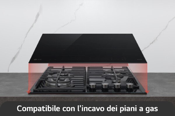 Lg Piano Cottura Induzione 4 Fuochi Larghezza 60 cm in Vetroceramica colore Nero - CI7Z2437BA