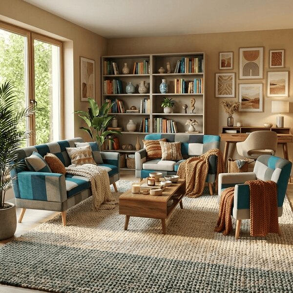 Buybuy Poltrona in Stoffa stile Patchwork Dimensioni 73x72x78 cm colore Patchwork - Inverno