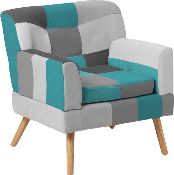 Buybuy Poltrona in Stoffa stile Patchwork Dimensioni 73x72x78 cm colore Patchwork - Inverno