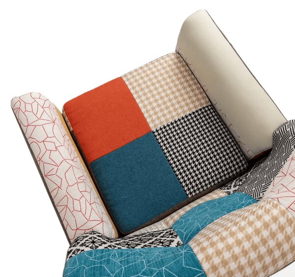 Buybuy Poltrona in Stoffa stile patchwork Dimensioni 73x72x78 cm colore Patchwork - Primavera