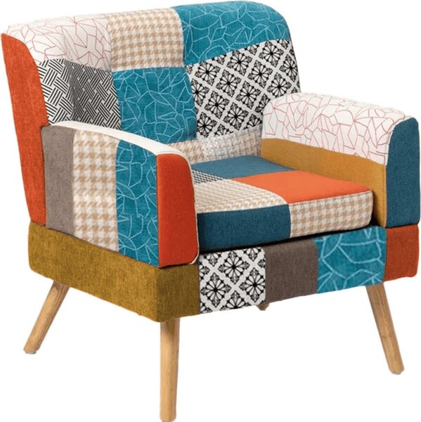 Buybuy Poltrona in Stoffa stile patchwork Dimensioni 73x72x78 cm colore Patchwork - Primavera