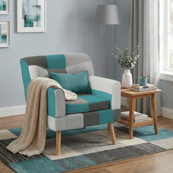 Buybuy Poltrona in Stoffa stile Patchwork Dimensioni 73x72x78 cm colore Patchwork - Inverno