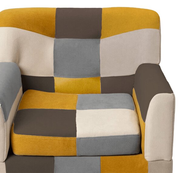 Buybuy Poltrona in Stoffa stile Patchwork Dimensioni 73x72x78 cm colore Patchwork - Autunno