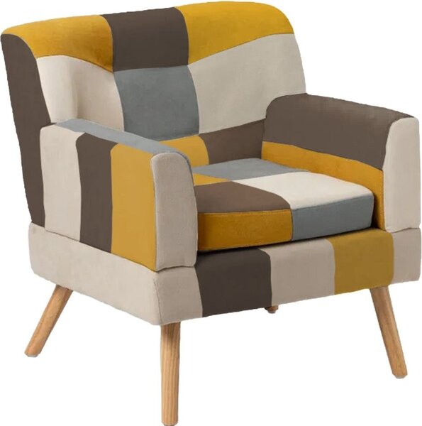 Buybuy Poltrona in Stoffa stile Patchwork Dimensioni 73x72x78 cm colore Patchwork - Autunno