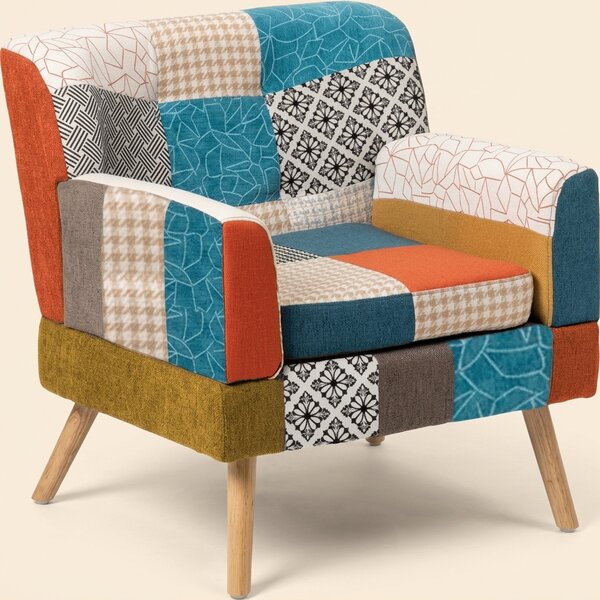 Buybuy Poltrona in Stoffa stile patchwork Dimensioni 73x72x78 cm colore Patchwork - Primavera