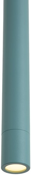 Lampada a sospensione moderna blu con piastra a soffitto integrata - Chuba