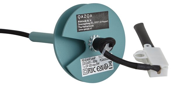 Lampada a sospensione moderna blu con piastra a soffitto integrata - Chuba