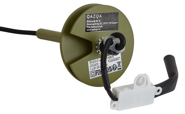 Lampada a sospensione moderna verde con piastra a soffitto integrata - Chuba