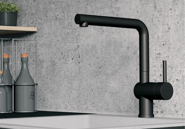 BLANCO Rubinetto Cucina Miscelatore Monocomando Canna Alta colore Nero Opaco - 1525806 Linus