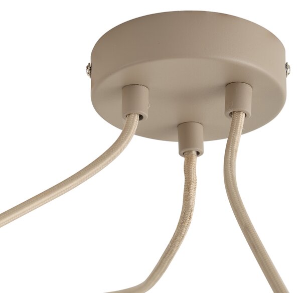 Lampada a sospensione di design beige con vetro opalino a 3 luci - Tulip