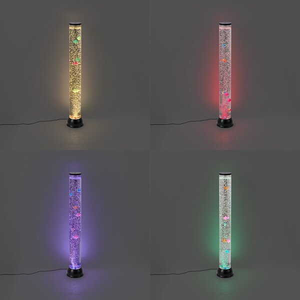 Tubo a bolle nero 90 cm con LED RGB - Zoop