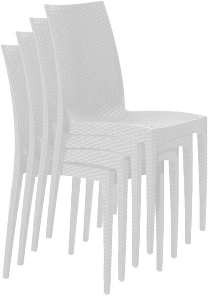 Buybuy Sedia per Esterni Impilabile Set 4 Sedie da Giardino in Plastica colore Bianco - Briscola