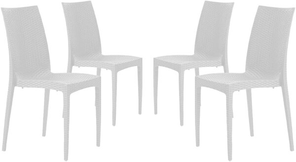 Buybuy Sedia per Esterni Impilabile Set 4 Sedie da Giardino in Plastica colore Bianco - Briscola