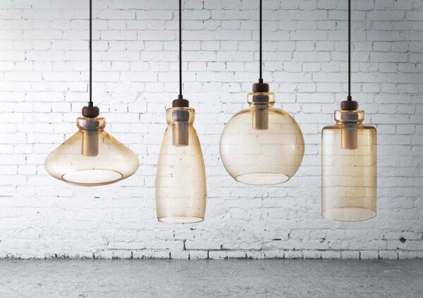 Lampadario a sospensione con filo VETRO 1xE27/60W/230V