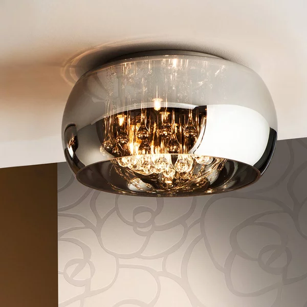 Schuller Valencia Plafoniera a LED Argos, Cromo / Argento, Soggiorno / Sala da pranzo, Vetro, Moderno, Plafoniera LED