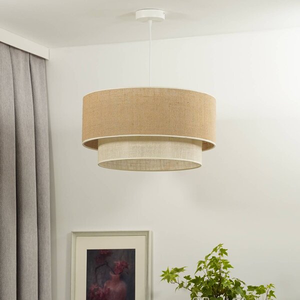 Lampada a sospensione Boho Jute Euluna, dimmerabile, Marrone / Ruggine, Soggiorno / Sala da pranzo, Tessuto / Stoffa / Seta, Lampada a sospensione