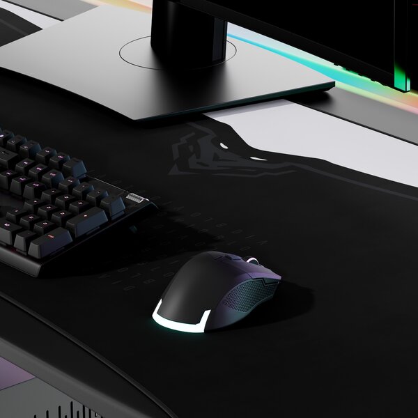 Tappetino gaming da scrivania protettivo, grande Diablo X-Forge Black Nightwolf Moon 120 x 52 cm