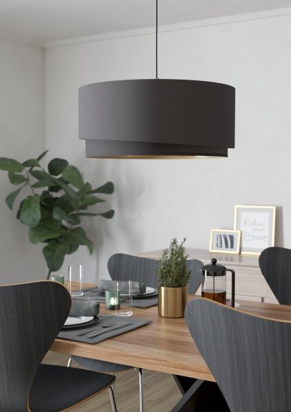 Eglo 39931 - Lampadario a cavo MANDERLINE 1xE27/40W/230V marrone/oro