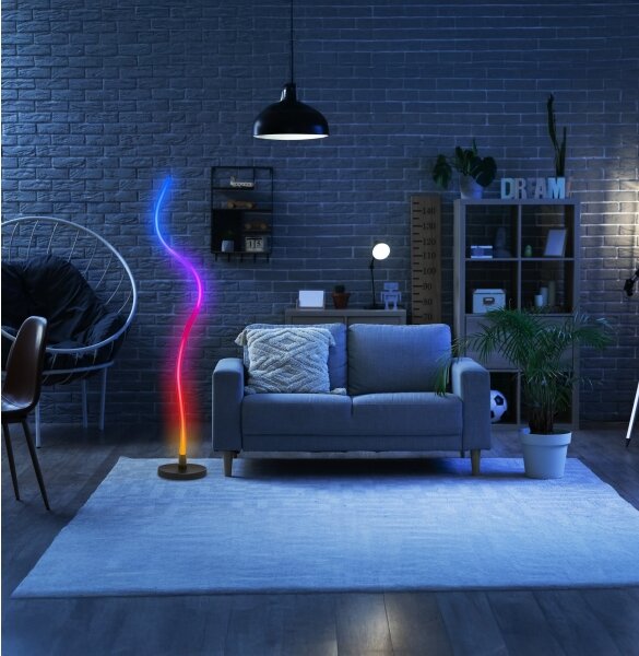 Grundig - Lampada da terra dimmerabile LED RGB LED/5W/5V con telecomando