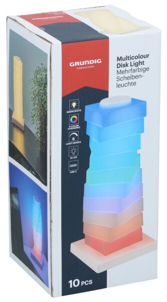 Grundig - Lampada da tavolo LED RGB a sfioramento LED/4,5W/5V