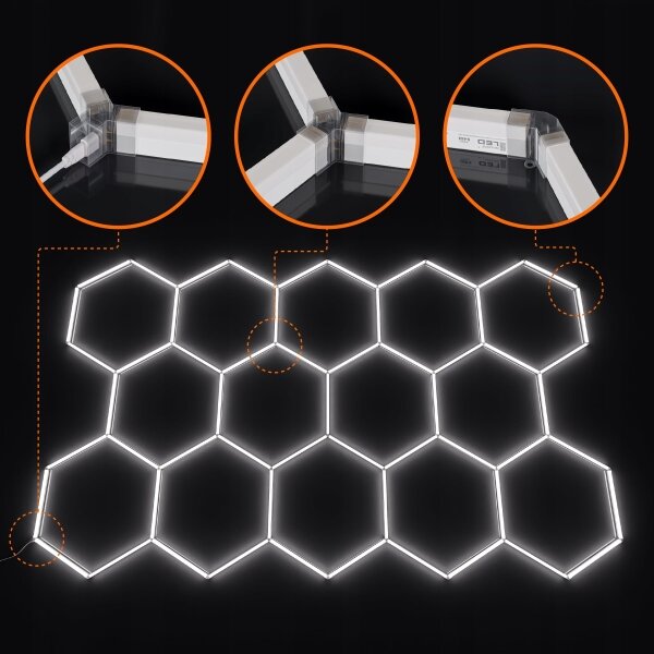 Plafoniera LED da soffitto dimmerabile HEXAGON LED/456W/85-265V 5000K CRI 90 IP54 bianco