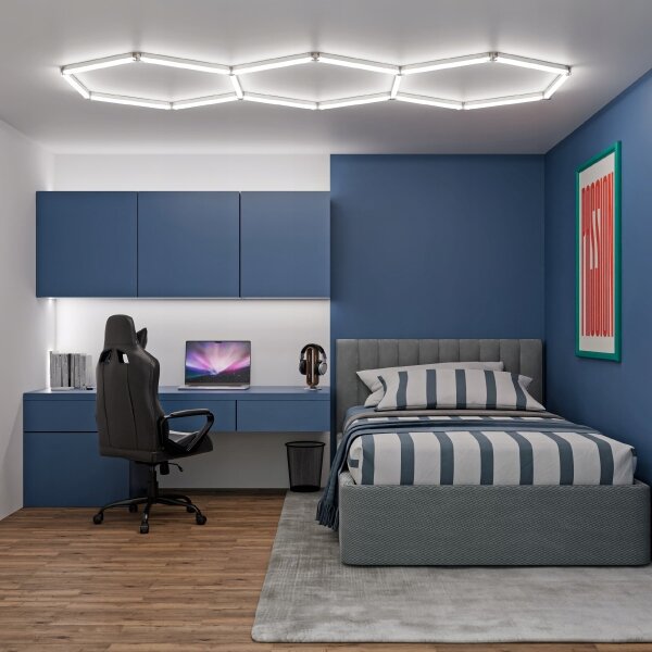 Plafoniera LED HEXAGON LED/128W/85-265V 6000K 248x97 cm CRI 90 IP54 bianca