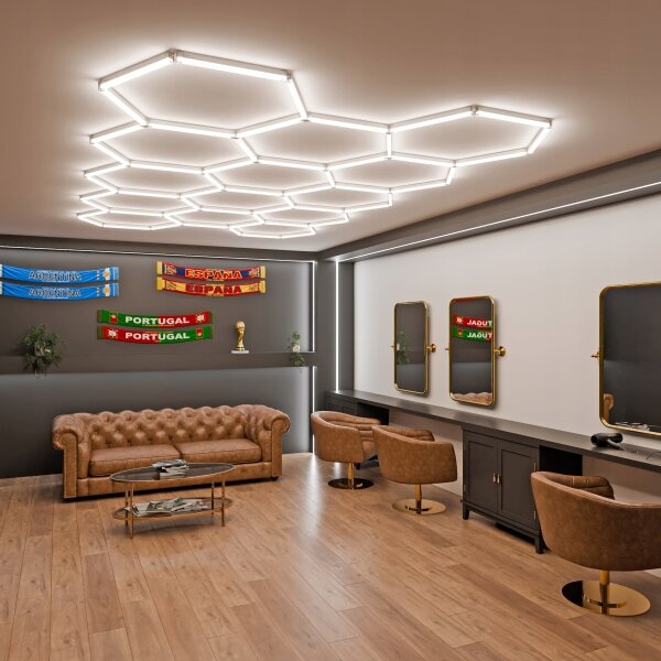 Plafoniera LED da soffitto dimmerabile HEXAGON LED/456W/85-265V 5000K CRI 90 IP54 bianco