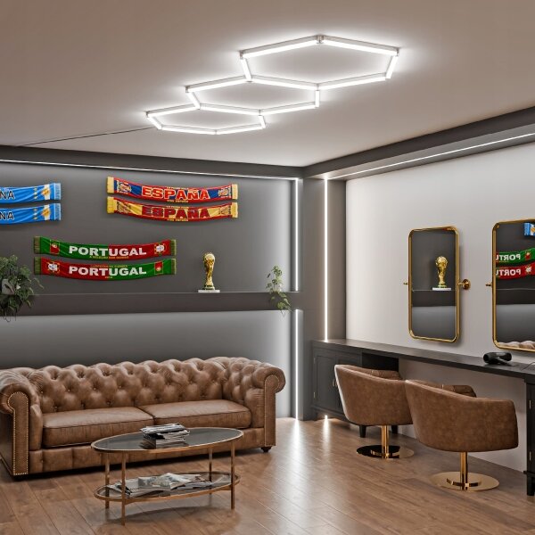 Plafoniera LED HEXAGON LED/128W/85-265V 6000K 248x97 cm CRI 90 IP54 bianca