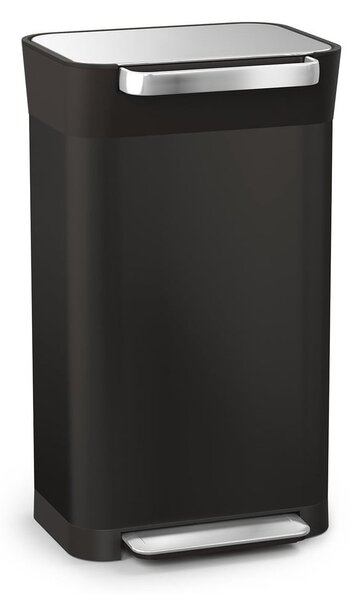 Pattumiera nera in acciaio 30 l Titan - Joseph Joseph