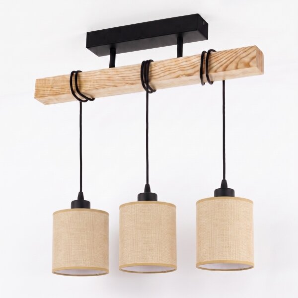 BRILAGI - Lampadario da soffitto a montaggio superficiale NUBILA 3xE27/60W/230V pino/marrone chiaro