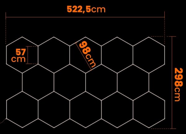 LED Stm plafoniera HEXAGON LED/570W/85-265V 5000K CRI 90 IP54 bianca