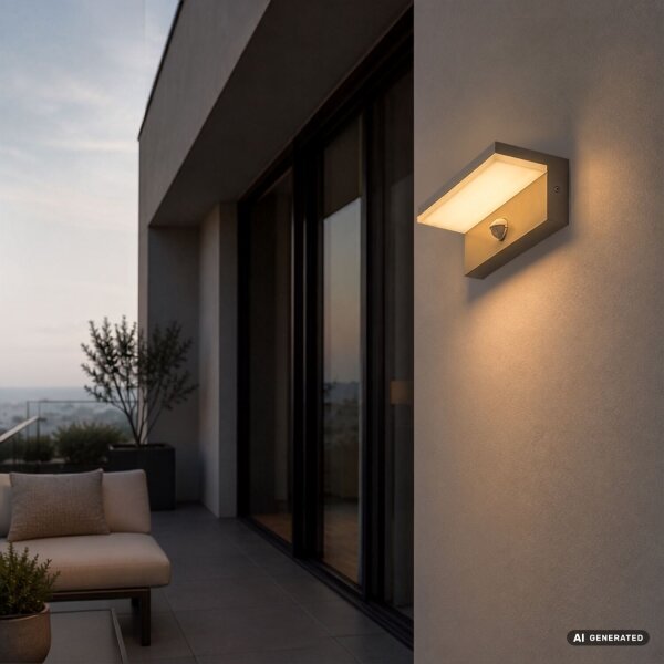 Rabalux 77220 - applique da esterno a LED con sensore ZARAGOZA 9W/230V IP54 beige