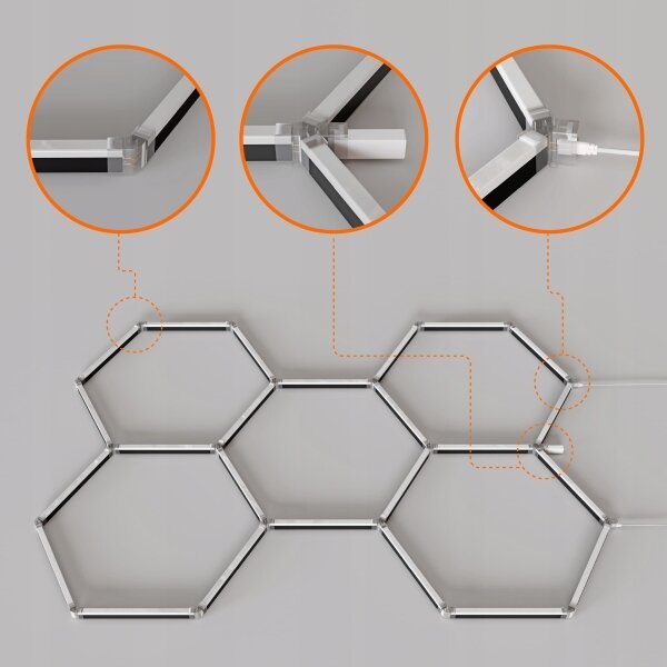 LED RGBW dimmerabile plafoniera HEXAGON LED/144W/85-265V 7000K CRI 90 IP54 bianco+telecomando
