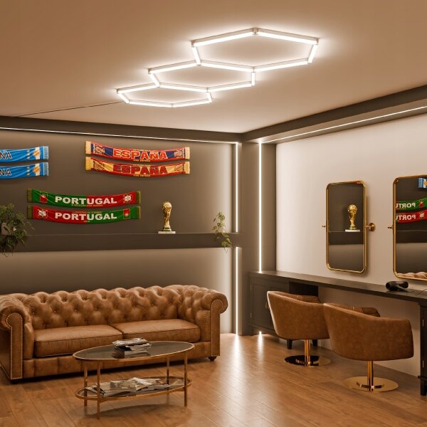 Plafoniera LED HEXAGON LED/128W/85-265V 4000K 248x97 cm CRI 90 IP54 bianco