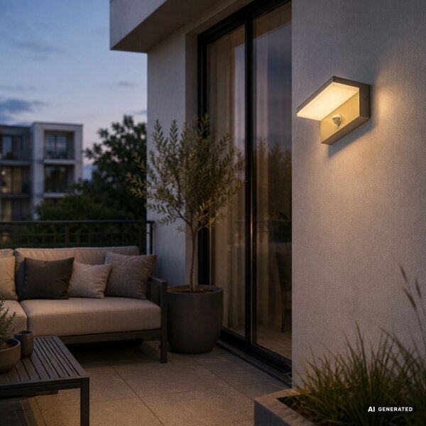 Rabalux 77220 - applique da esterno a LED con sensore ZARAGOZA 9W/230V IP54 beige
