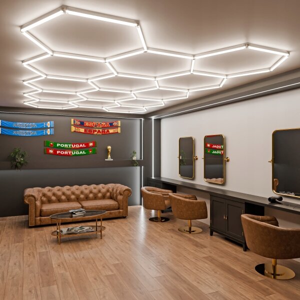 LED Stm plafoniera HEXAGON LED/570W/85-265V 5000K CRI 90 IP54 bianca