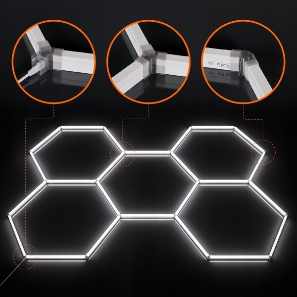 Plafoniera LED dimmerabile HEXAGON LED/192W/85-265V 5000K CRI 90 IP54 bianca