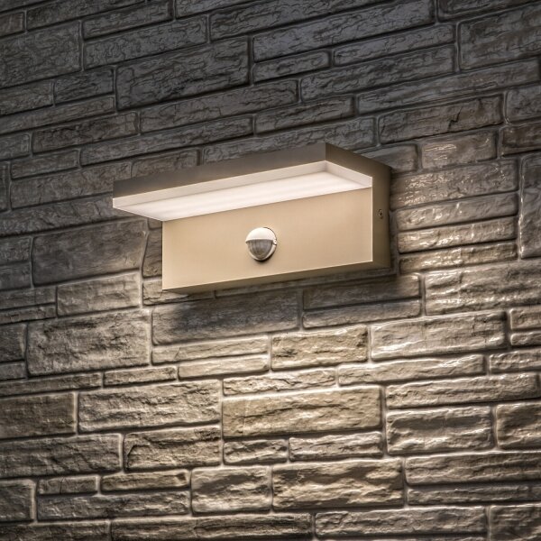 Rabalux 77220 - applique da esterno a LED con sensore ZARAGOZA 9W/230V IP54 beige