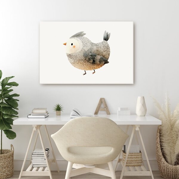 Quadro su tela – Uccellino carino in colori pastello