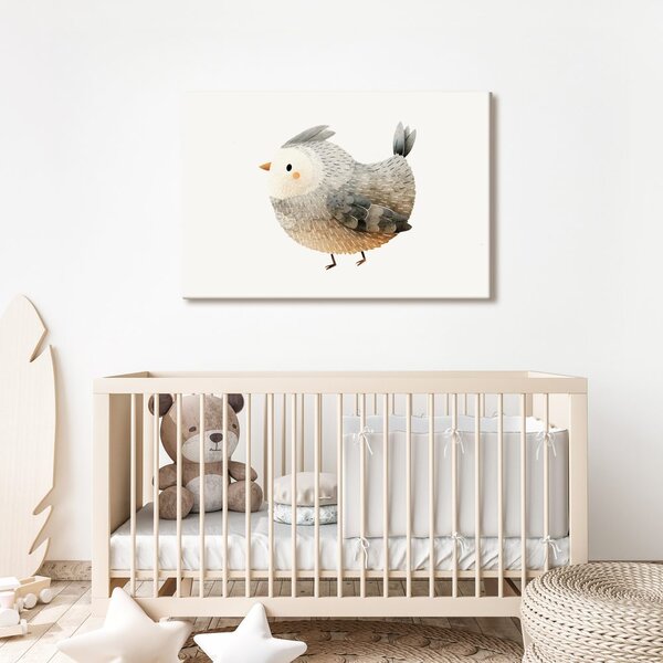 Quadro su tela – Uccellino carino in colori pastello