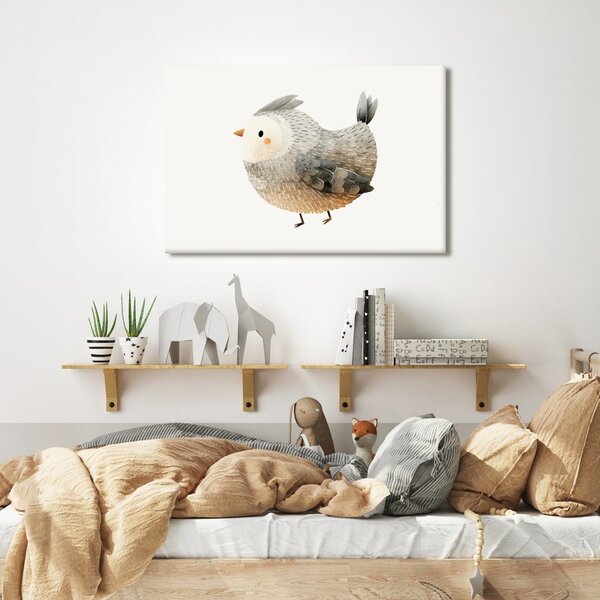 Quadro su tela – Uccellino carino in colori pastello