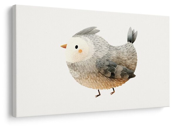 Quadro su tela – Uccellino carino in colori pastello