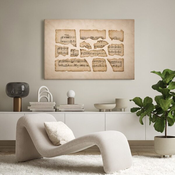 Quadro su tela – Vecchie partiture musicali